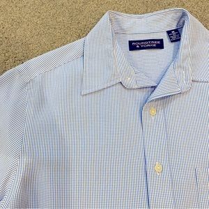 Roundtree & Yorke Short Sleeve Blue Checked Men’s Shirt Medium